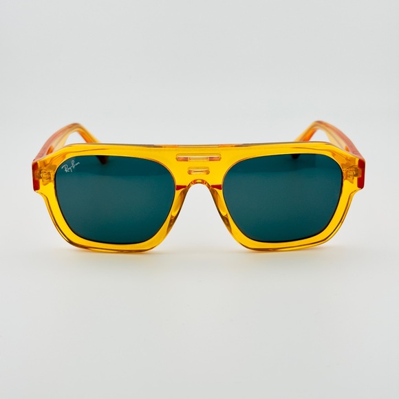 Ray-Ban Corrigan Bio based Sunglasses RB4397 Transparent Yellow Frame Gray Lens - Picture 5 of 13